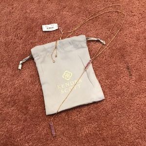 NWT Kendra Scott rose gold druzy Lilly necklace